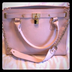 Blush leather handbag